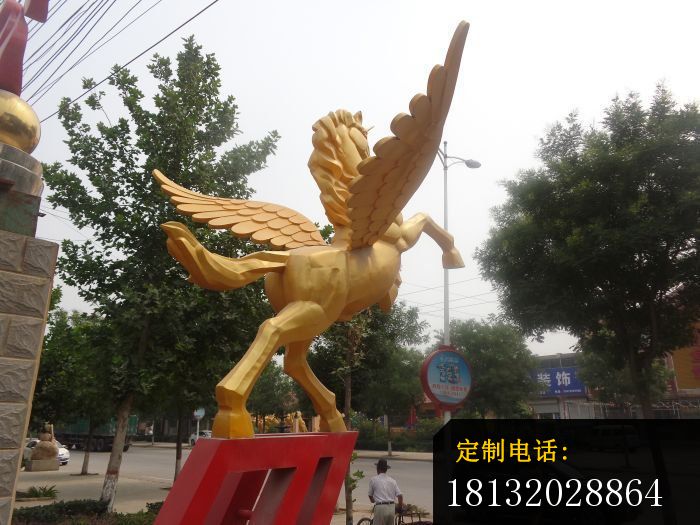 铜雕飞马广场景观动物雕塑 (1)_700*525