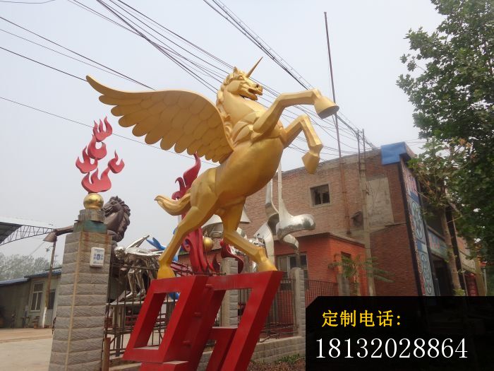 铜雕飞马广场景观动物雕塑 (2)_700*525