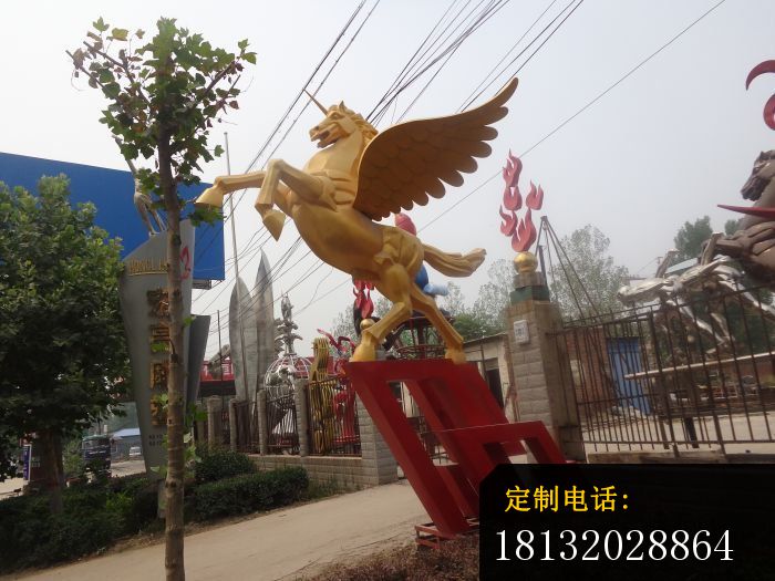 铜雕飞马广场景观动物雕塑 (5)_700*525