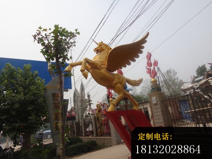 铜雕飞马广场景观动物雕塑 (4)_700*525
