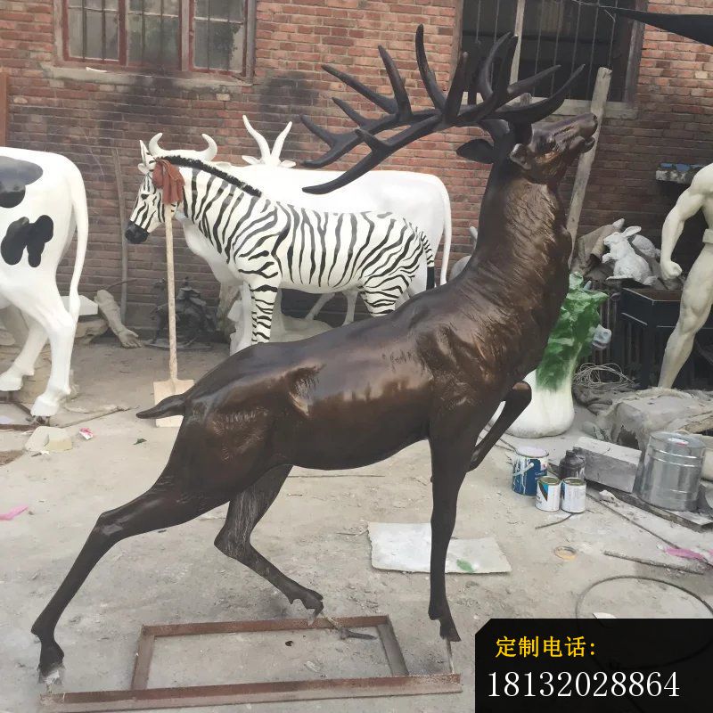 铜雕羚羊公园动物雕塑 (1)_800*800