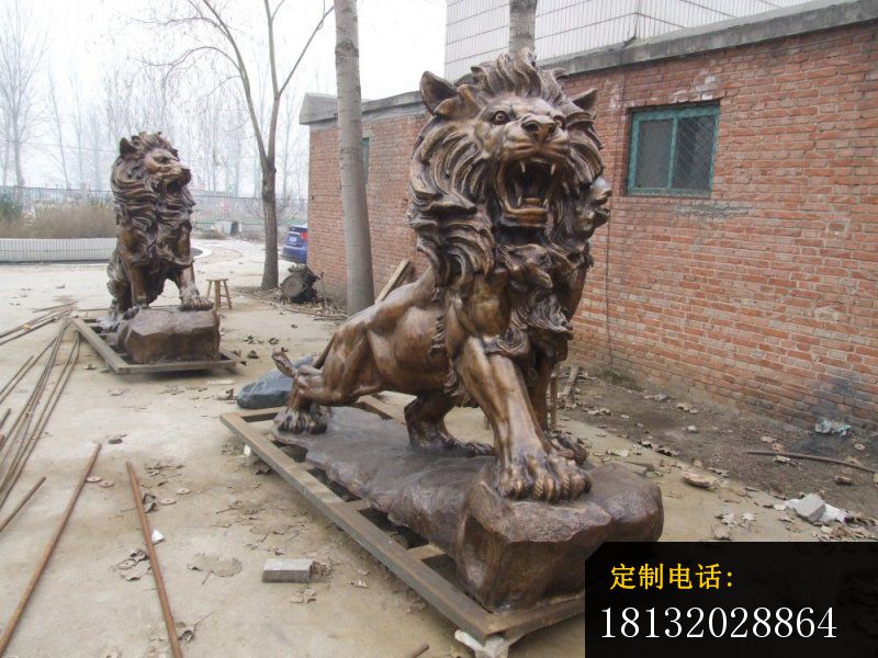 铜狮子雕塑企业动物铜雕 (1)_800*600