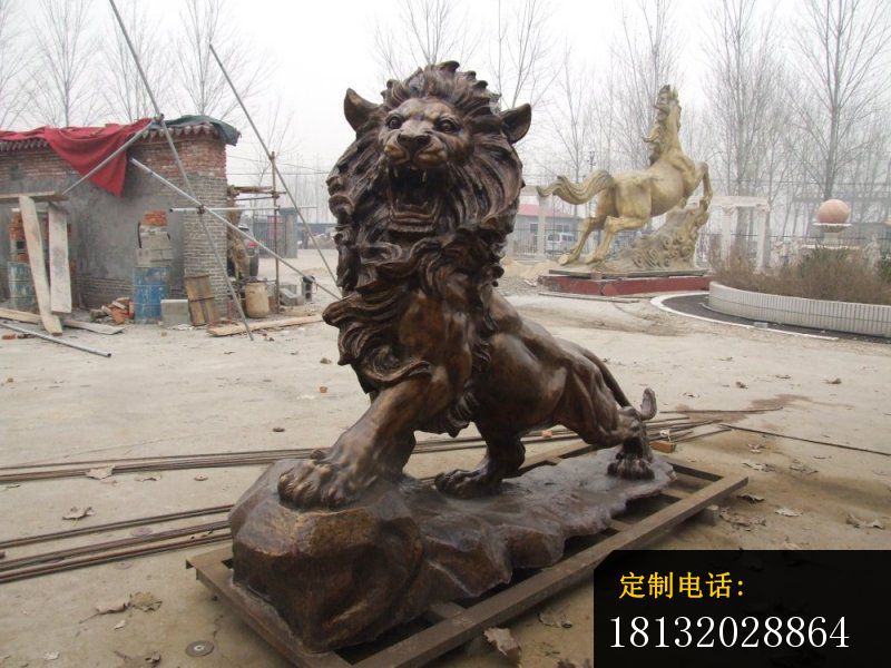 铜狮子雕塑企业动物铜雕 (4)_800*600