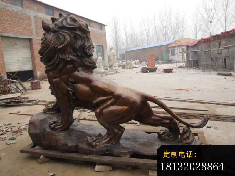 铜狮子雕塑企业动物铜雕 (5)_800*600