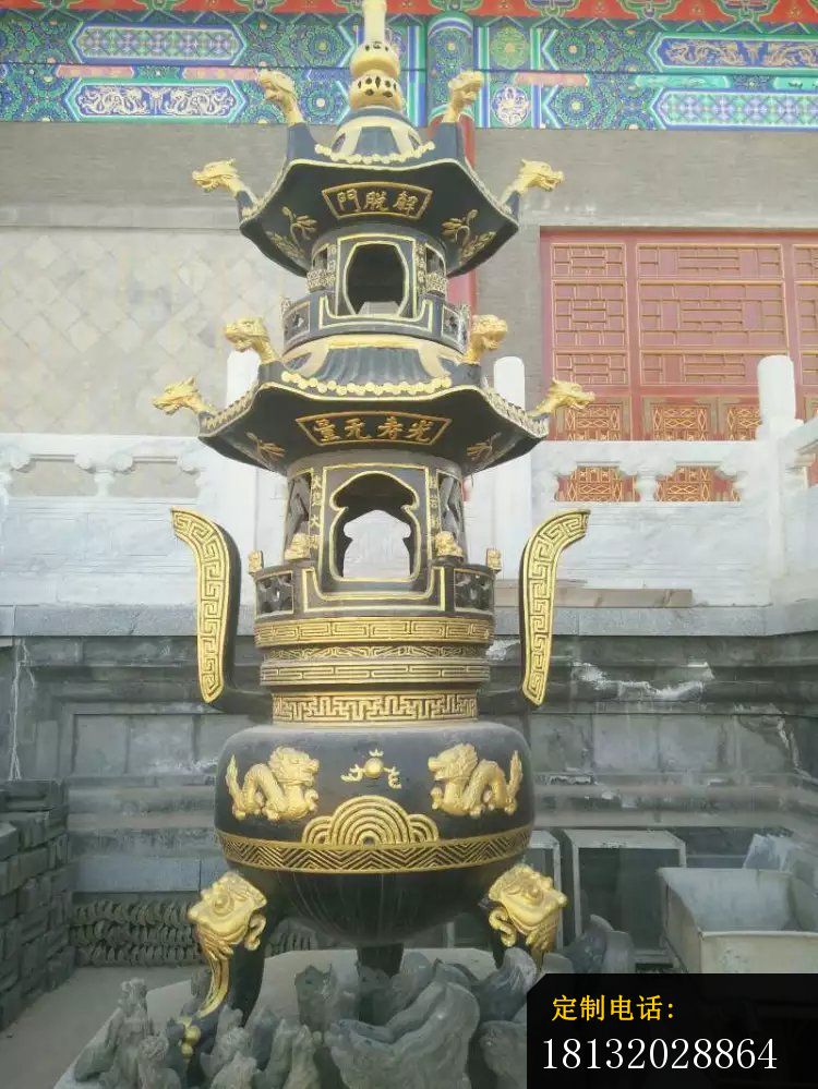 铜香炉雕塑寺庙香炉铜雕 (1)_750*999