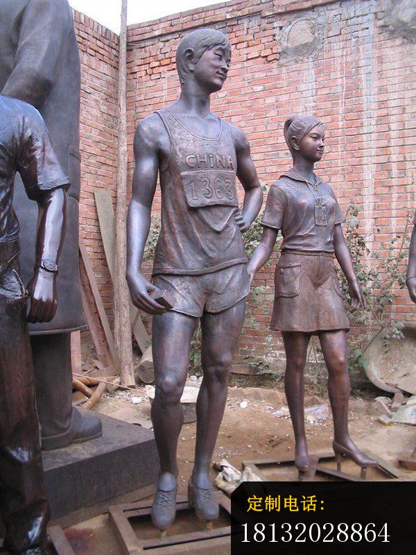运动员雕塑广场人物铜雕 (2)_600*800