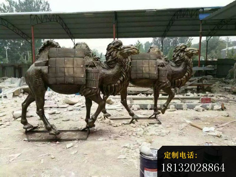 载货骆驼铜雕公园动物雕塑_800*600