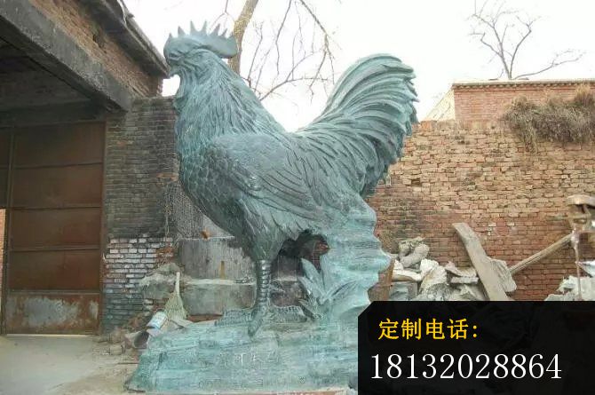 铸铜大公鸡雕塑青铜动物雕塑_670*445