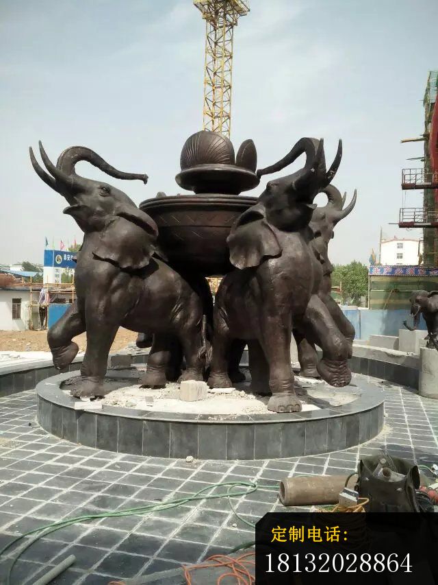铸铜大象雕塑广场动物铜雕 (1)_640*853