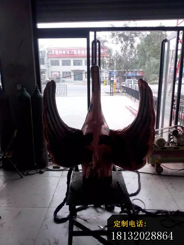 铸铜天鹅雕塑公园动物铜雕 (1)_640*853