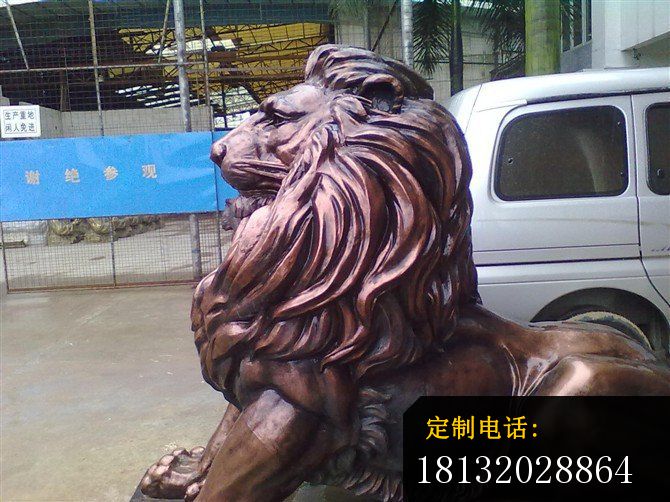 紫铜狮子雕塑西洋狮子铜雕 (1)_670*502