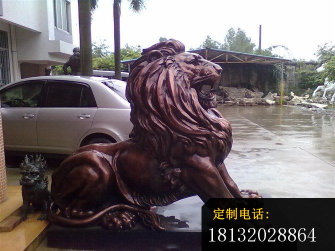 紫铜狮子雕塑西洋狮子铜雕 (2)_670*502