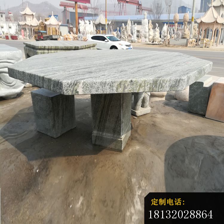 八角桌凳石雕，别墅石雕桌凳 (2)_750*751