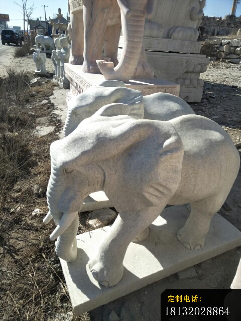 大理石大象石雕，公园动物石雕_800*1066