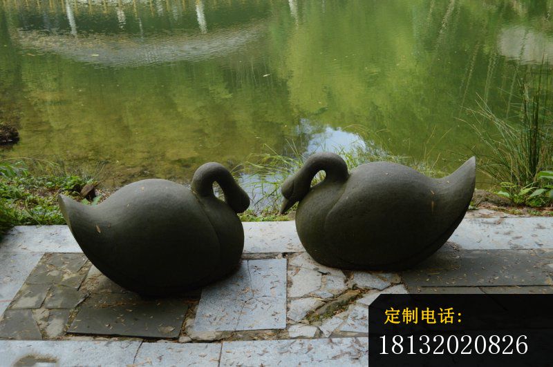 睡觉的抽象天鹅铜雕，公园动物铜雕_800*532