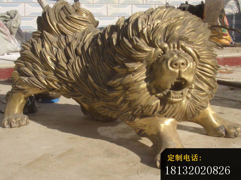 松狮犬铜雕，动物铜雕_800*600