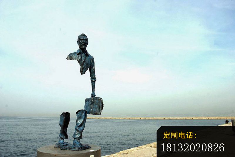 提着公文包的抽象人物铜雕，公园人物铜雕_800*533