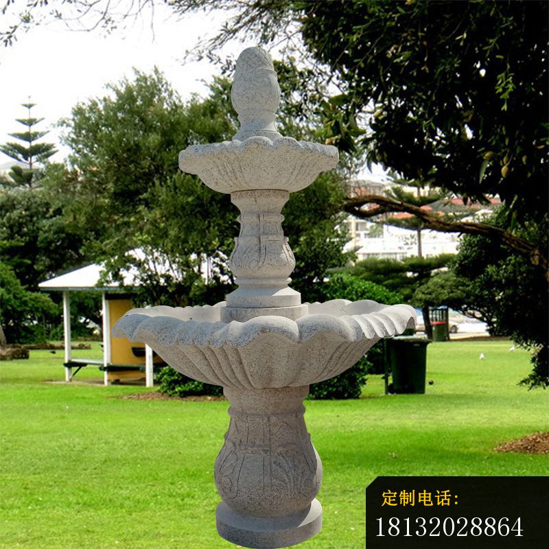 大理石双层喷泉雕塑，公园石雕喷泉_800*800
