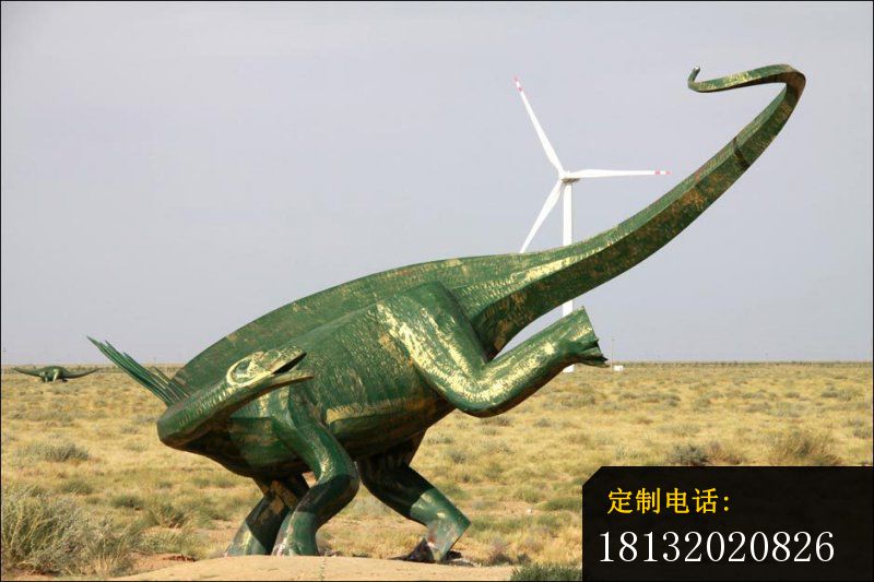 铜雕奔跑的恐龙，公园动物铜雕_800*533