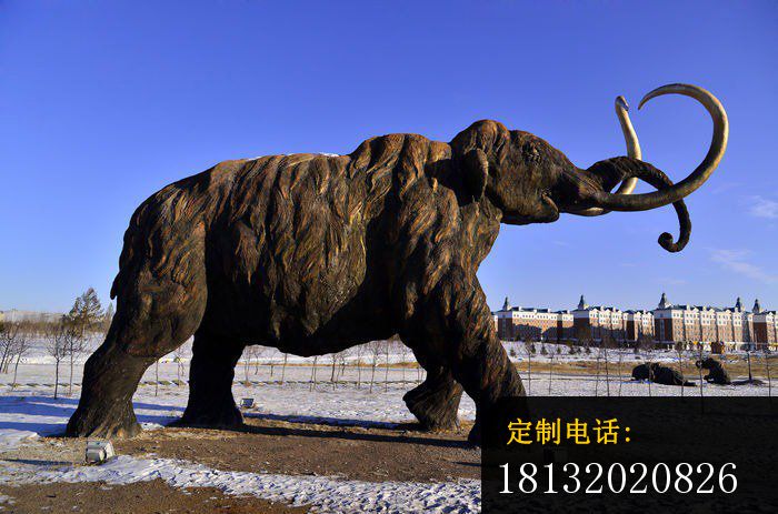 铜雕抽象大象，公园动物铜雕_700*463
