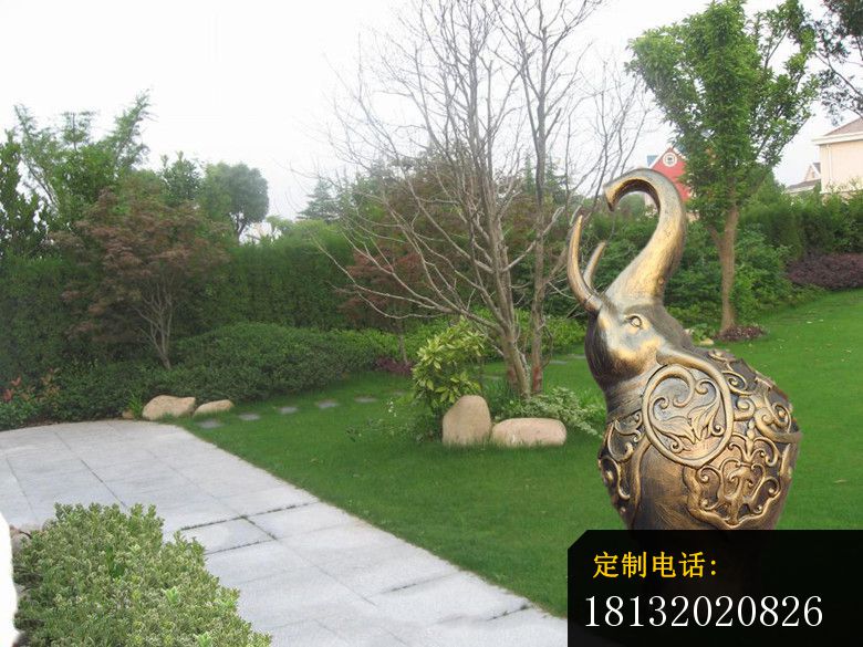 铜雕抽象小象，公园动物铜雕 (2)_780*585