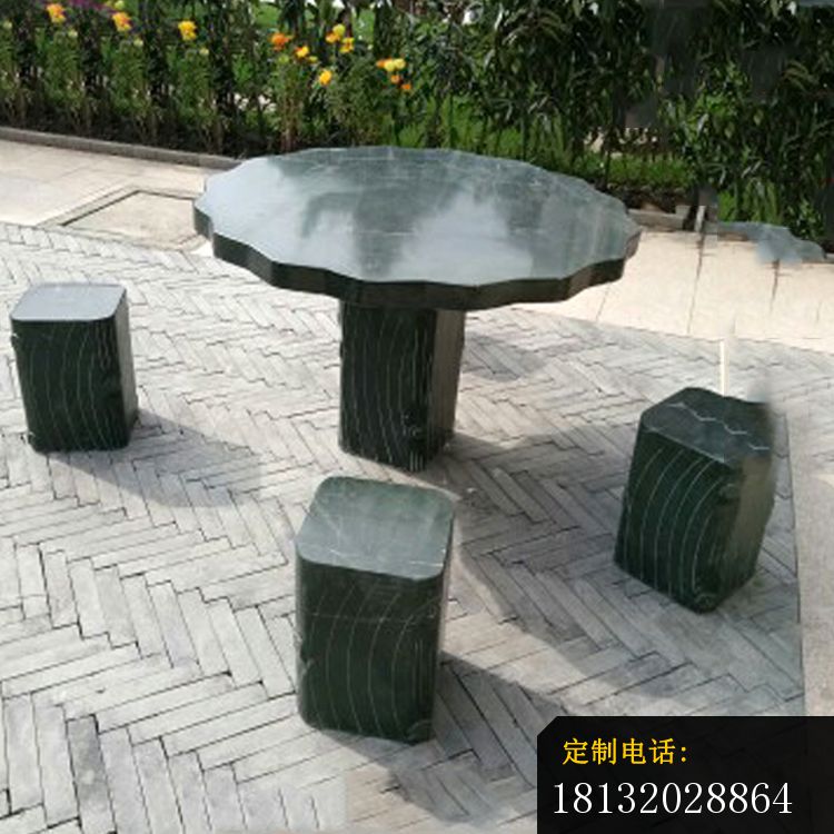 仿木桌凳石雕，公园石雕桌凳_750*750