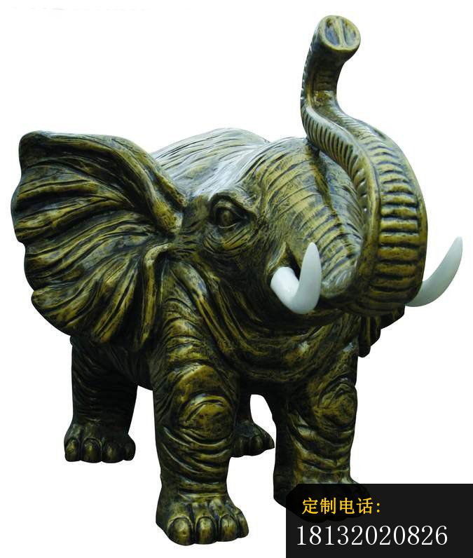 铜雕大象，公园大象雕塑_675*796