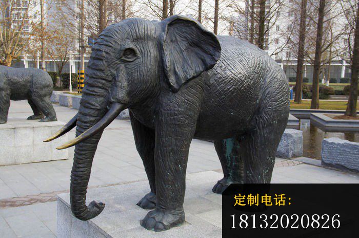 铜雕大象，公园动物雕塑_700*463