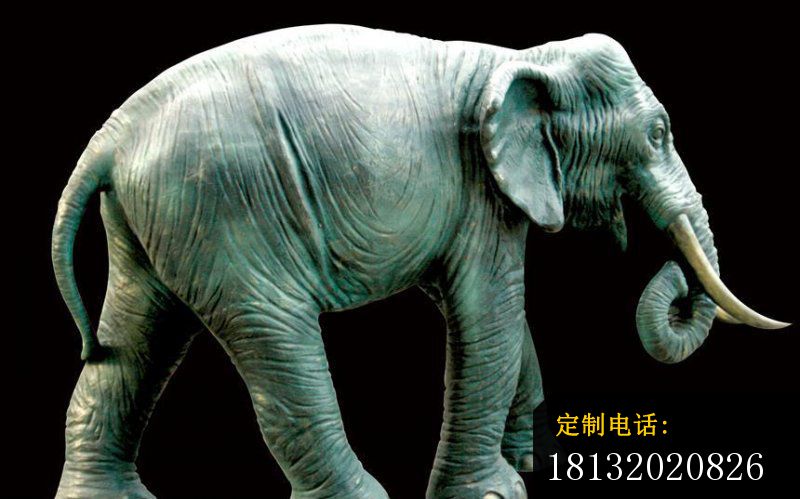 铜雕大象，公园动物铜雕 (2)_800*499