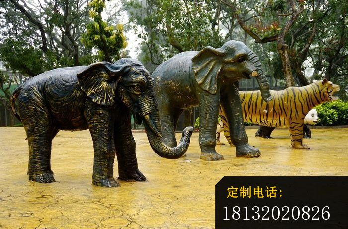 铜雕大象，公园动物铜雕_700*461