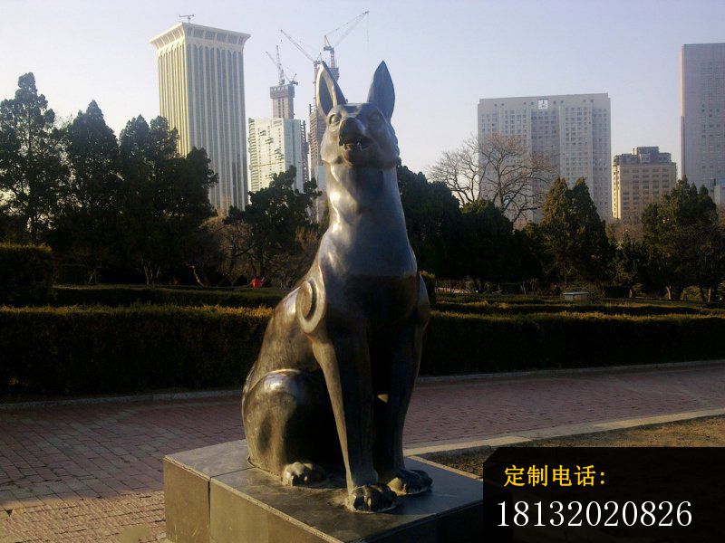 铜雕狗，公园动物铜雕_800*600