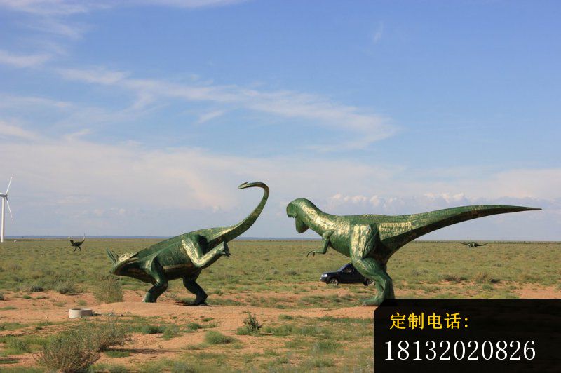 铜雕恐龙，公园动物铜雕 (2)_800*532