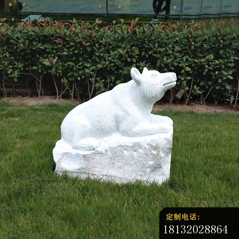 汉白玉狗雕塑，公园动物石雕_800*800