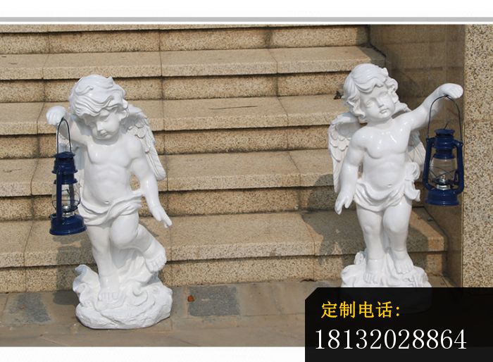 汉白玉小天使石雕公园西方人物路灯_700*514