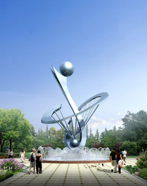 苏州广场不锈钢抽象幸福乐章雕塑