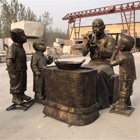 南昌吹糖人人物街边小品铜雕雕塑