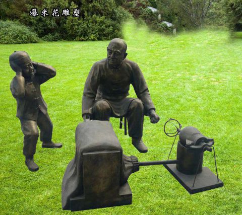 西安公园景观爆米花玻璃钢仿铜摆件