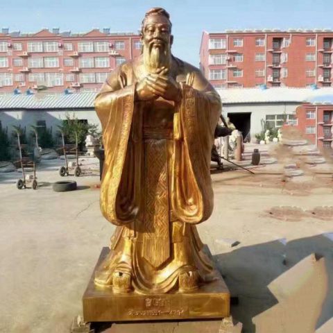 威海纯铜校园古代孔子人物铜雕塑