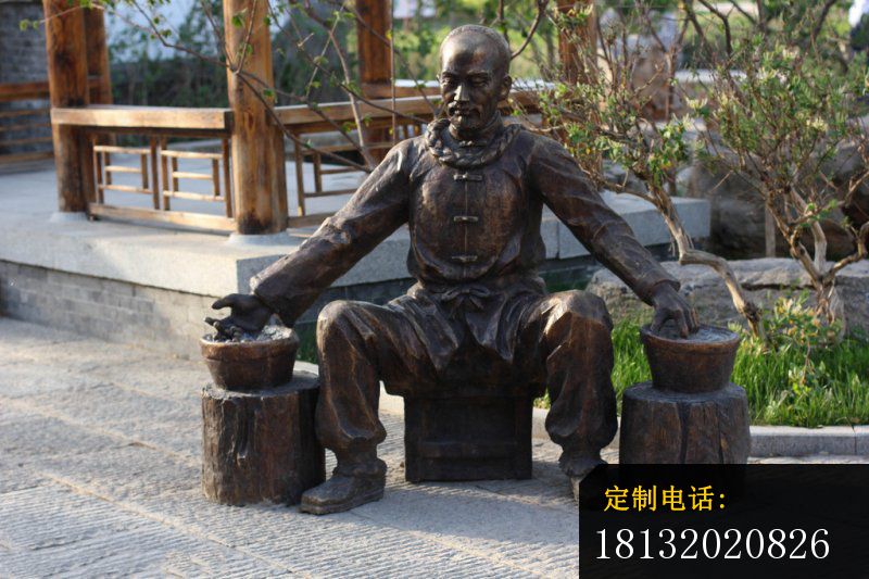铜雕练功的人物，古代人物铜雕_800*533