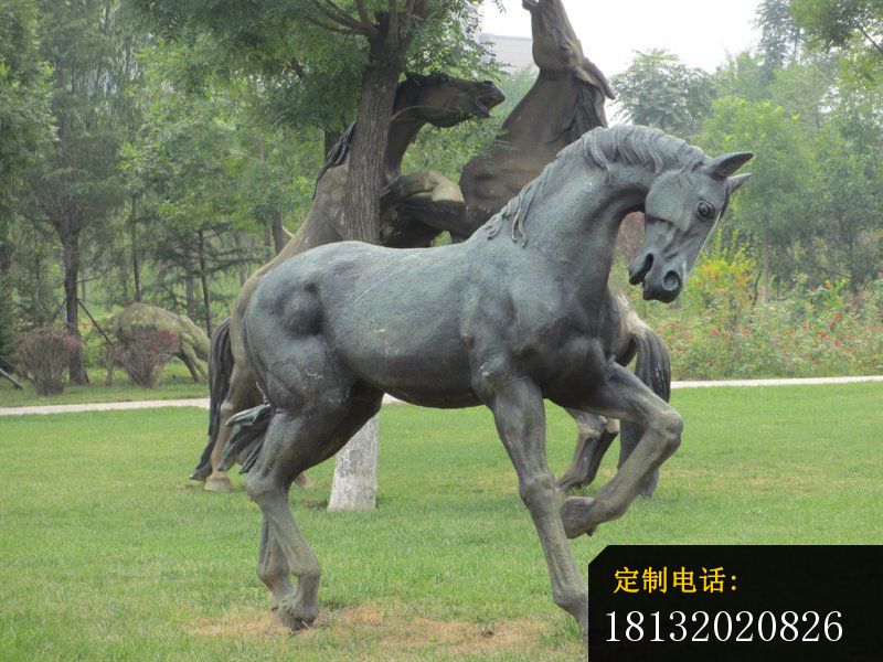 铜雕马，动物铜雕，公园景观铜雕_800*600