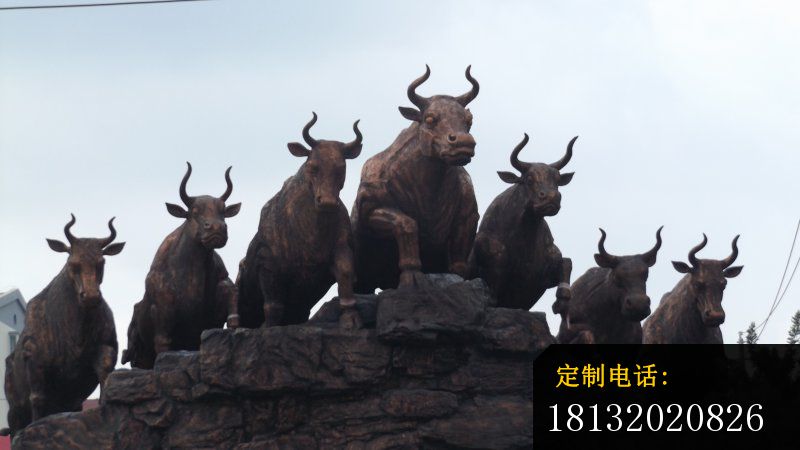 铜雕牛，广场景观铜雕_800*450