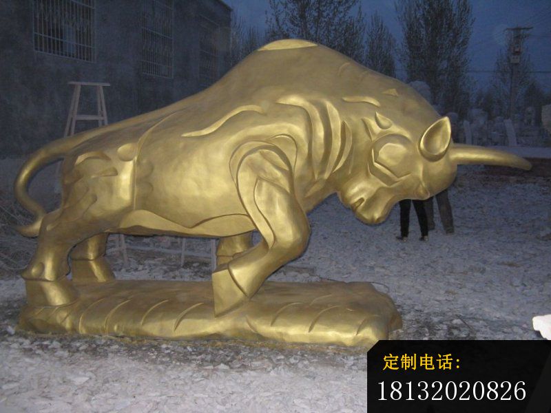 铜雕拓荒牛，公园景观铜雕_800*600