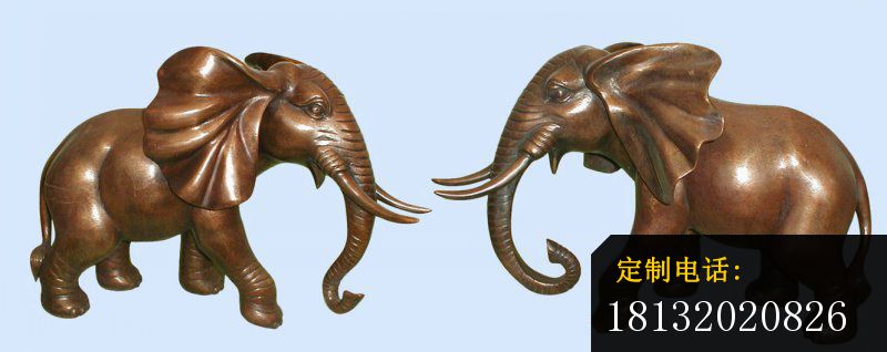 铜雕小象，公园动物铜雕 (2)_800*318
