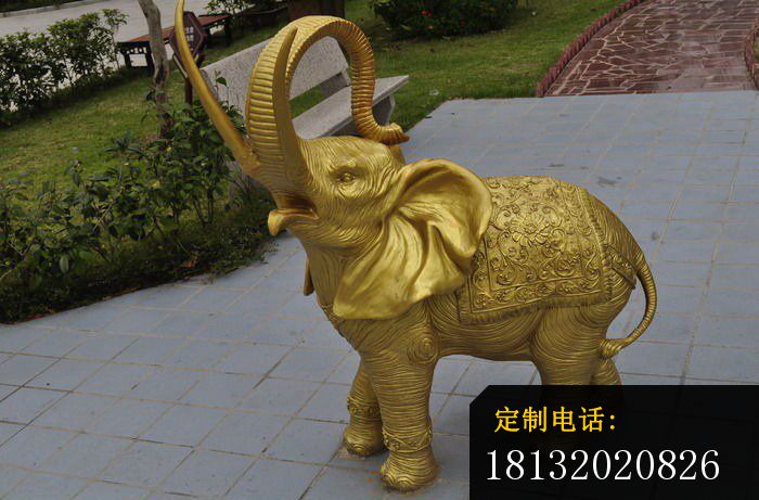 铜雕小象，公园动物铜雕_700*461