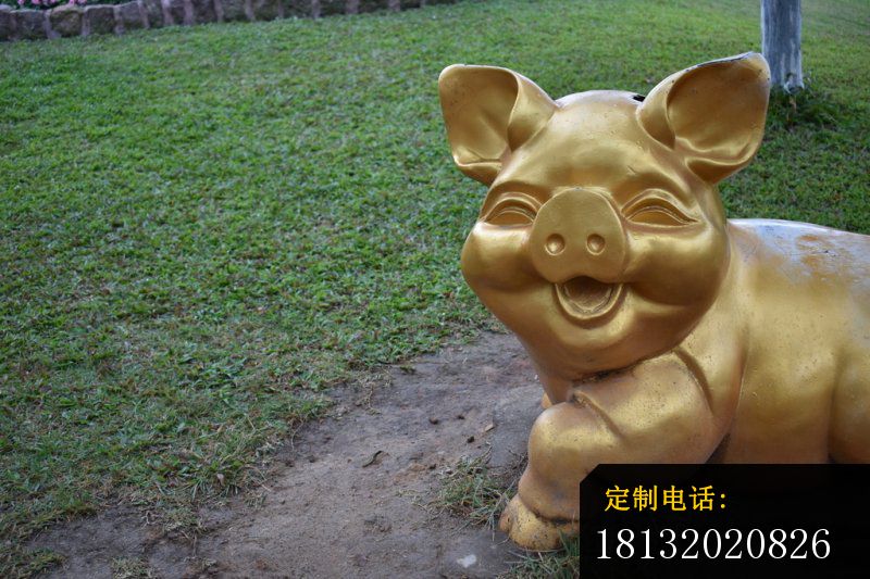铜雕小猪，公园动物铜雕_800*533