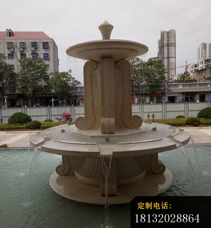 欧式喷泉石雕，小区双层喷泉石雕_700*757