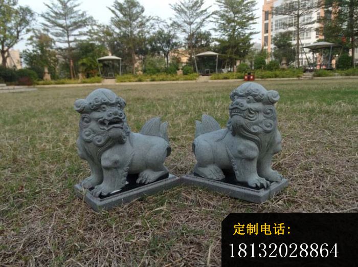 青石小狮子石雕公园动物石雕 (2)_700*521