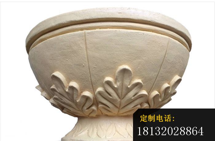 砂岩欧式花钵石雕，别墅石雕花盆_700*460
