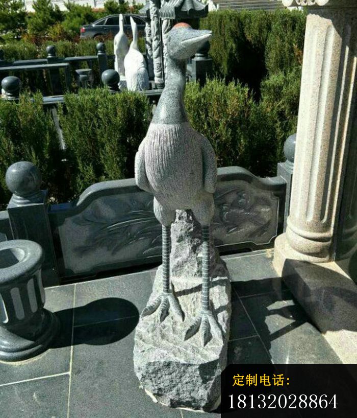 石雕丹顶鹤，公园动物石雕_700*818
