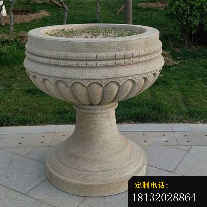 石雕花盆小区大理石花盆摆件_700*700